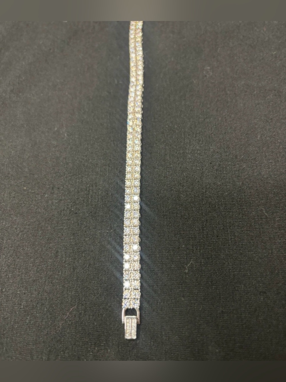 Double Row Tennis Bracelet 925 Sterling Silver 10.2 CTW DEW 7.25 - Picture 3 of 7
